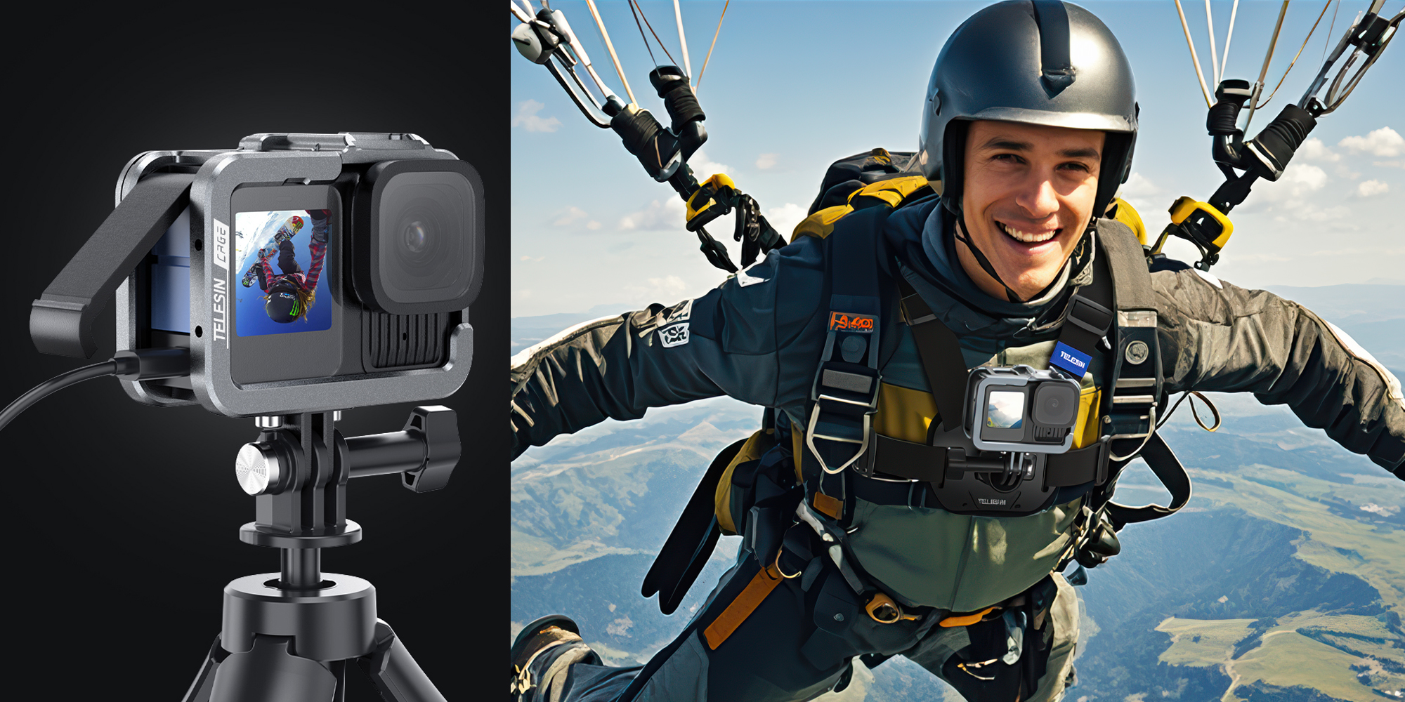 Klatka metalowa Telesin S6-FMS-14-TGP do kamer GoPro Hero 9 / 10 / 11 / 12 / 13